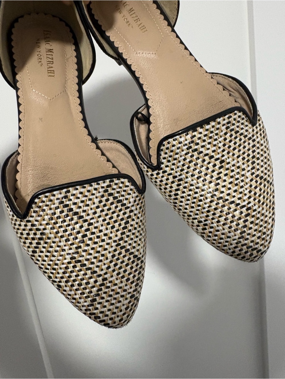 Isaac Mizrahi Cream Woven D'orsay Flats Women's Size 7 - Picture 4 of 13
